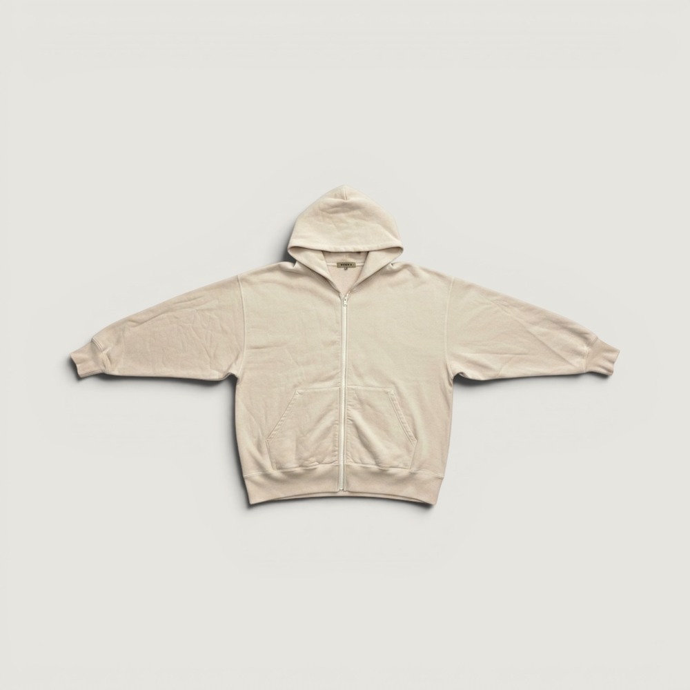 Yeezy Season 4 Boxy Zip Up Hoodie Beige Large